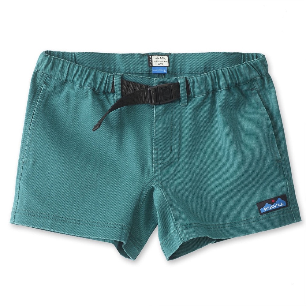 KAVU Womens Teal Patcho Shorts Belted Outdoor Adventure Shorts